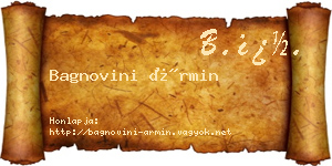 Bagnovini Ármin névjegykártya
